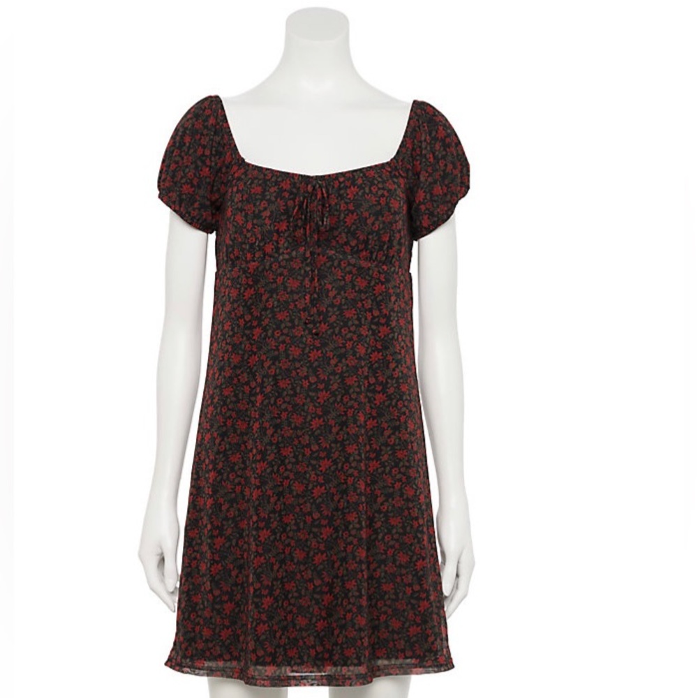 NEW  SO® Peasant Mesh Mini Dress